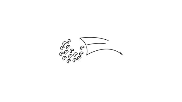 Черная Линия Значок Мяч Гольфа Изолированы Белом Фоне Видеографическая Анимация — стоковое видео