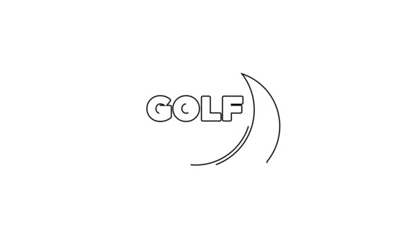 Siyah Çizgi Golf Etiketi Simgesi Beyaz Arkaplanda Izole Edildi Video — Stok video