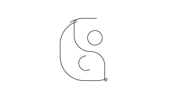 Sort Linje Yin Yang Symbol Harmoni Balance Ikon Isoleret Hvid – Stock-video