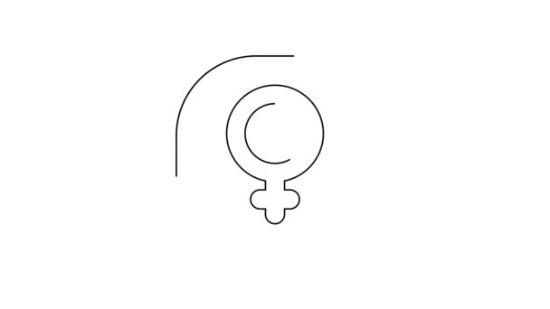 Ícone Símbolo Venus Linha Preta Isolado Fundo Branco Astrologia Numerologia — Vídeo de Stock