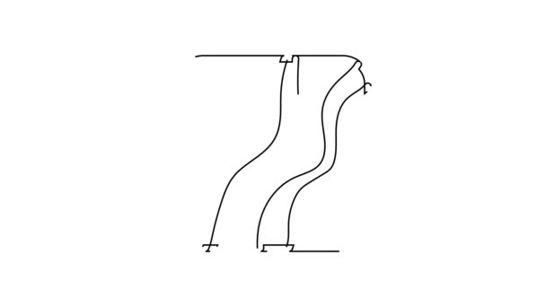 Черная Линия След Лапы Змеи Значок Изолирован Белом Фоне Видеографическая — стоковое видео