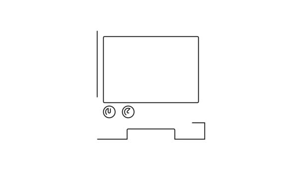 黑线语音助理图标孤立在白色背景 语音控制用户界面智能扬声器 4K视频运动图形动画 — 图库视频影像