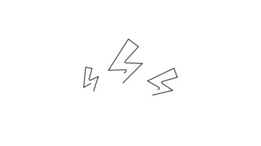 Siyah çizgi Zeus simgesi beyaz arkaplanda izole edildi. Yunan tanrısı. Şimşek Tanrısı. 4K Video hareketli grafik canlandırması.