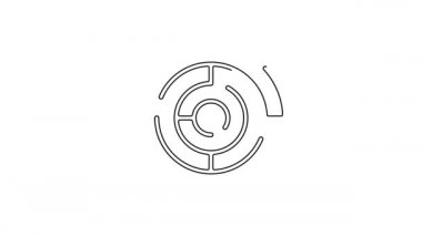 Siyah çizgi Minotaur labirenti ya da labirent ikonu beyaz arka planda izole edilmiş. Antik Yunan mitolojisi. 4K Video hareketli grafik canlandırması.