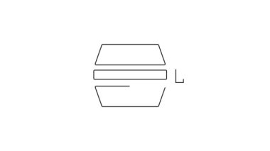 Siyah çizgi bisiklet pedalı simgesi beyaz arkaplanda izole edildi. 4K Video hareketli grafik canlandırması.