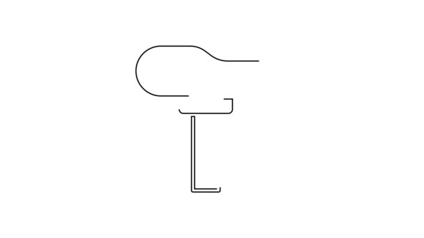 Black Line Bicycle Seat Icon Isolated White Background Bicycle Saddle — Stock Video