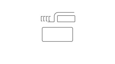 Siyah çizgi boya, guaj, kavanoz, beyaz arka planda izole edilmiş boya ikonu. 4K Video hareketli grafik canlandırması.