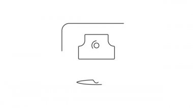 Siyah çizgi spreyi beyaz arkaplanda izole edilmiş başlık simgesini temizleyebilir. 4K Video hareketli grafik canlandırması.