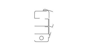 Beyaz arkaplanda siyah çizgi palet simgesi izole edildi. 4K Video hareketli grafik canlandırması.