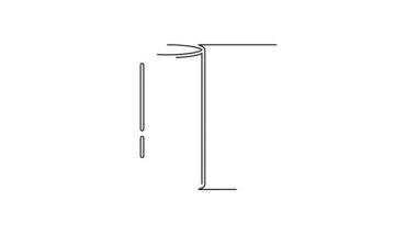 Siyah çizgi kağıt havlu rulo ikonu beyaz arkaplanda izole edildi. 4K Video hareketli grafik canlandırması.