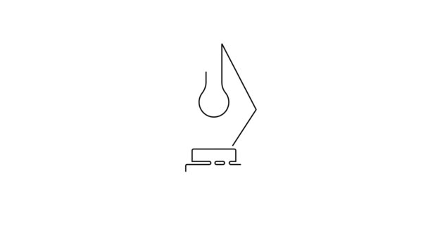 黑线源笔尖图标孤立在白色背景 Pen工具标志 4K视频运动图形动画 — 图库视频影像