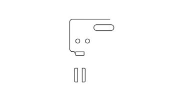 Siyah çizgi elektrik karıştırıcı simgesi beyaz arkaplanda izole edildi. Mutfak blenderi. 4K Video hareketli grafik canlandırması .