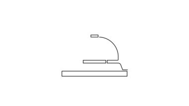 Siyah çizgi otel servis çanı simgesi beyaz arkaplanda izole edildi. Resepsiyon zili. 4K Video hareketli grafik canlandırması .