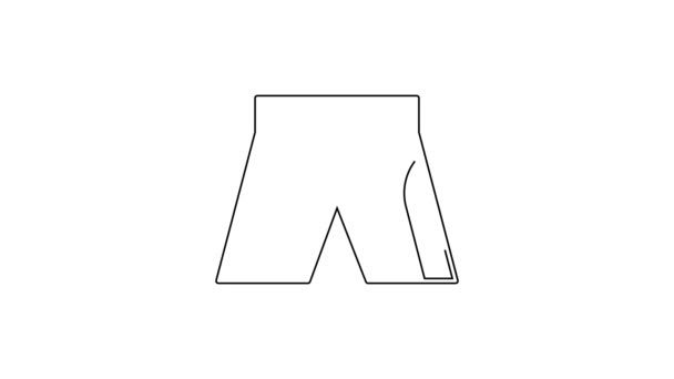 Siyah Çizgi Kısa Veya Pantolon Simgesi Beyaz Arkaplanda Izole Edildi — Stok video