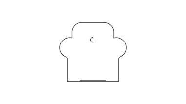 Siyah renkli Armchair simgesi beyaz arkaplanda izole edildi. 4K Video hareketli grafik canlandırması .