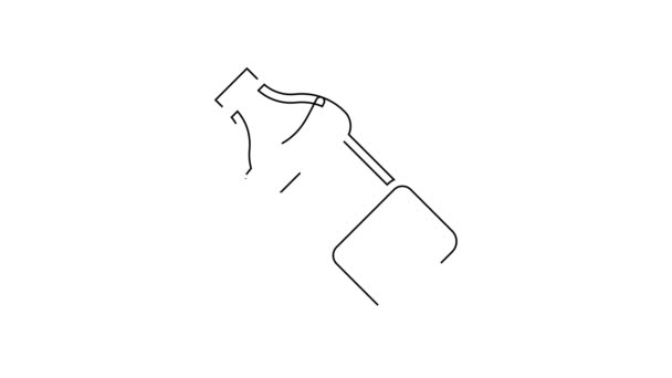 Чорна Лінія Пляшка Води Ізольована Білому Тлі Знак Содового Напою — стокове відео