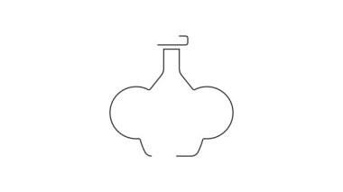 Beyaz arkaplanda siyah çizgi vazo simgesi izole edildi. 4K Video hareketli grafik canlandırması .