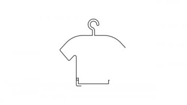 Beyaz arkaplanda siyah çizgi tişört simgesi izole edildi. 4K Video hareketli grafik canlandırması .