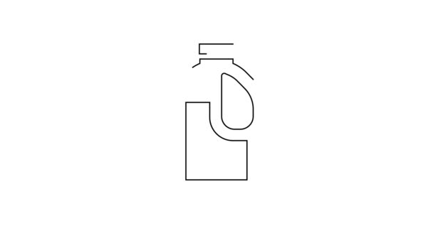 Черная Линия Пластиковая Бутылка Стирального Порошка Отбеливателя Жидкости Мытья Посуды — стоковое видео
