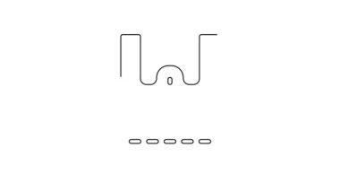 Beyaz arka planda siyah çizgi kâğıt poşet ikonu izole edildi. Paket işareti. 4K Video hareketli grafik canlandırması .