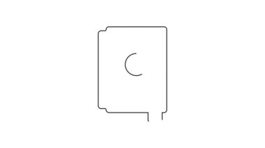 Siyah çizgi Kullanıcı elle simgesi beyaz arkaplanda izole edildi. Kullanıcı rehberi kitabı. Talimat işareti. Kullanmadan önce oku. 4K Video hareketli grafik canlandırması .