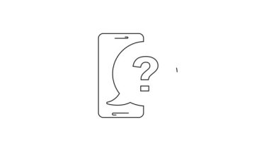 Siyah Hat Telefon, beyaz arka planda 24 saatlik destek ikonu izole edildi. Tüm gün müşteri destek merkezi. Tam zamanlı çağrı servisi. 4K Video hareketli grafik canlandırması .