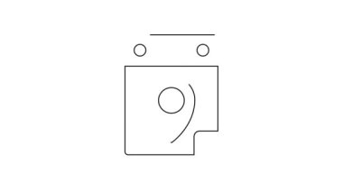 Siyah çizgi seyahat planlama takvimi simgesi beyaz arkaplanda izole edildi. Planlanmış bir tatil gezisi. 4K Video hareketli grafik canlandırması .