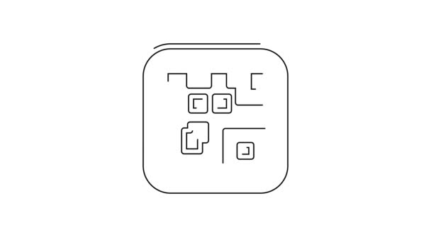 Černý Řádek Kód Vzorek Pro Smartphone Skenování Ikony Izolované Bílém — Stock video