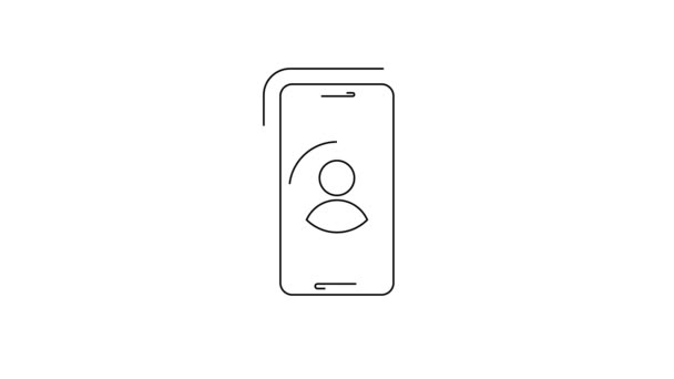 Black Line Telephone Hours Support Icon Isolated White Background All — Stock Video