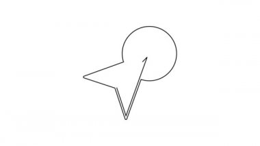 Şehir haritası yön bulma simgesinin siyah çizgi bilgileri beyaz arkaplanda izole edildi. Arayüz tasarımı. Yer belirleme konsepti. 4K Video hareketli grafik canlandırması .