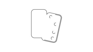 Siyah çizgi Domino simgesi beyaz arkaplanda izole edildi. 4K Video hareketli grafik canlandırması.