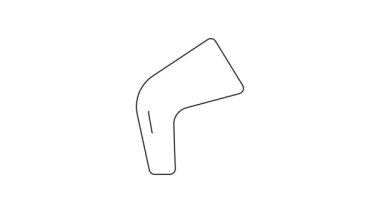 Siyah çizgi kemik ağrısı simgesi beyaz arkaplanda izole edildi. Ortopedik sağlık. Eklem ve kemik hastalıkları, eklem iltihabı. 4K Video hareketli grafik canlandırması.