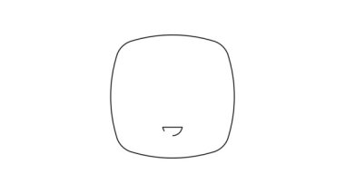 Siyah hat acil durum telefonu beyaz arka planda izole edilmiş hastane ikonu. 4K Video hareketli grafik canlandırması.