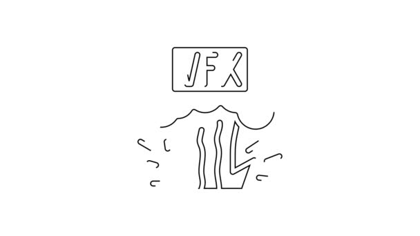 Icono Línea Negra Vfx Aislado Sobre Fondo Blanco Animación Gráfica — Vídeo de stock
