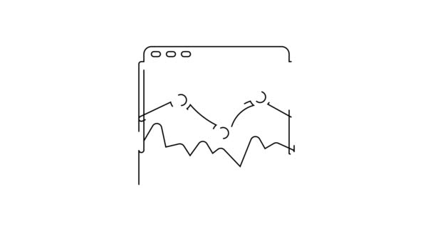 Ligne Noire Icône Égaliseur Onde Musique Isolé Sur Fond Blanc — Video