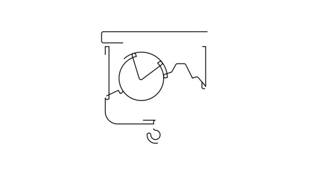 Black Line Presentation Board Graph Schedule Chart Diagram Infographic Pie — Stock Video