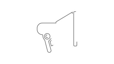 Siyah çizgi Megafon simgesi beyaz arkaplanda izole edildi. Sözcü işareti. 4K Video hareketli grafik canlandırması.