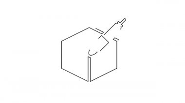 Siyah çizgi 3d kalem aracı simgesi beyaz arkaplanda izole edildi. 4K Video hareketli grafik canlandırması.