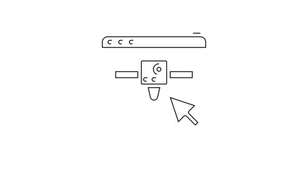 Siyah Çizgi Yazıcı Ayarı Simgesi Beyaz Arkaplanda Izole Edildi Baskı — Stok video