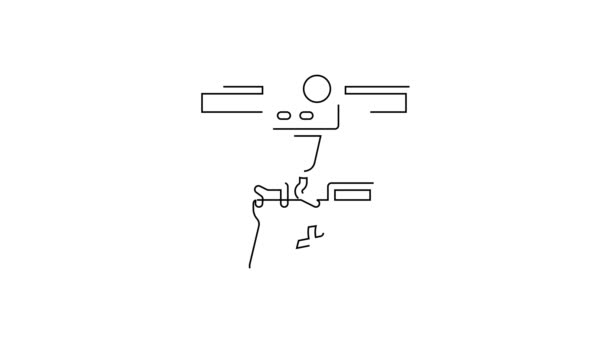 Icona Pistola Stampante Nera Isolata Sfondo Bianco Stampa Animazione Grafica — Video Stock