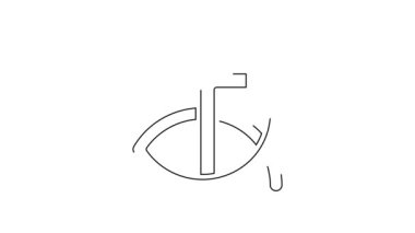 Siyah çizgi Hristiyan balık sembolü beyaz arka planda izole edilmiş. İsa 'nın balık sembolü. 4K Video hareketli grafik canlandırması.