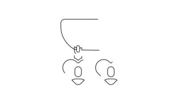 Siyah çizgili kolye, beyaz arkaplanda izole edilmiş kalp şeklindeki kolye simgesi. Mücevher dekorasyonu. Uluslararası Mutlu Kadınlar Günü. 4K Video hareketli grafik canlandırması.