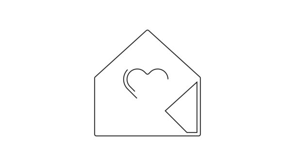 Envelope 발렌타인 아이콘은 배경에 분리되어 있습니다 메시지 편지에 로맨스 비디오 — 비디오