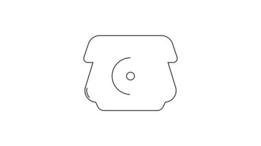 Siyah hat telefon ahizesi simgesi beyaz arkaplanda izole edildi. Telefon işareti. 4K Video hareketli grafik canlandırması.