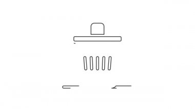 Siyah çizgi Çöp kutusu simgesi beyaz arkaplanda izole edildi. Çöp kutusu tabelası. Sepet simgesini geri dönüştür. Ofis çöpü ikonu. 4K Video hareketli grafik canlandırması.