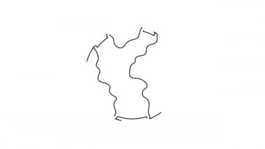 Siyah çizgi Küresel Ekonomik Kriz ikonu beyaz arka planda izole edildi. Dünya finans krizi. 4K Video hareketli grafik canlandırması.