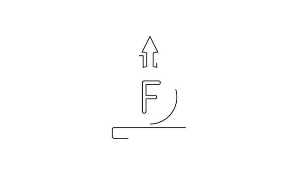 Black Line Force Physic Formula Calculation Icon Isolated White Background — Stok Video