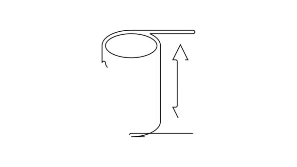 Linha Preta Ícone Figura Geométrica Altura Isolado Fundo Branco Forma — Vídeo de Stock