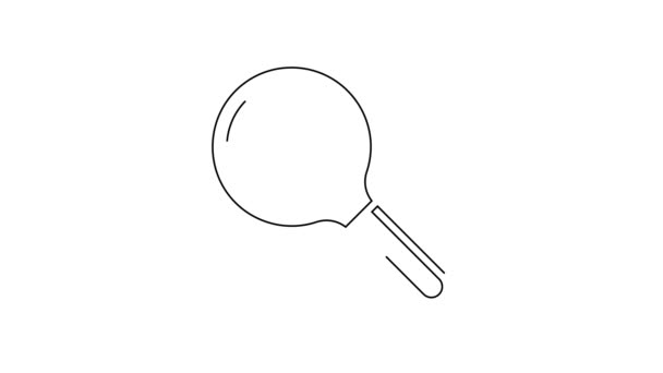 Black Line Magnifying Glass Icon Isolated White Background Search Focus — Stock Video