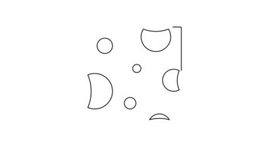 Siyah çizgi peynir simgesi beyaz arkaplanda izole edilmiş. 4K Video hareketli grafik canlandırması.